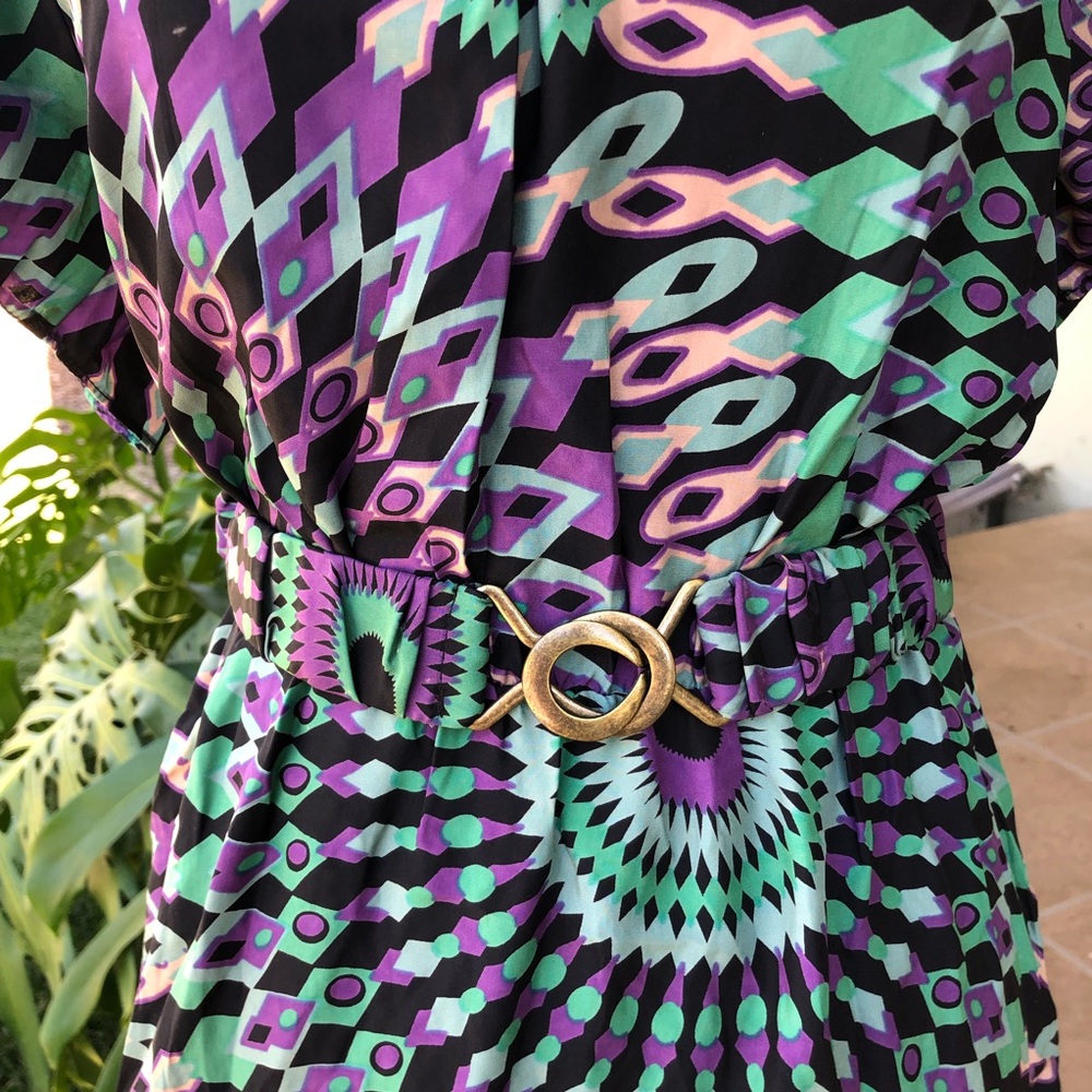 Bellatrix Multi Color Silk Dress - Picture 6 of 10